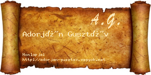 Adorján Gusztáv névjegykártya